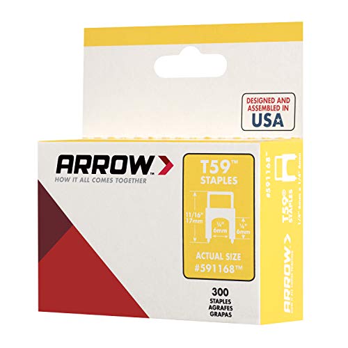 Arrow 591168 1/4-Inch T59 Insulated Staple, Clear, Single Pack