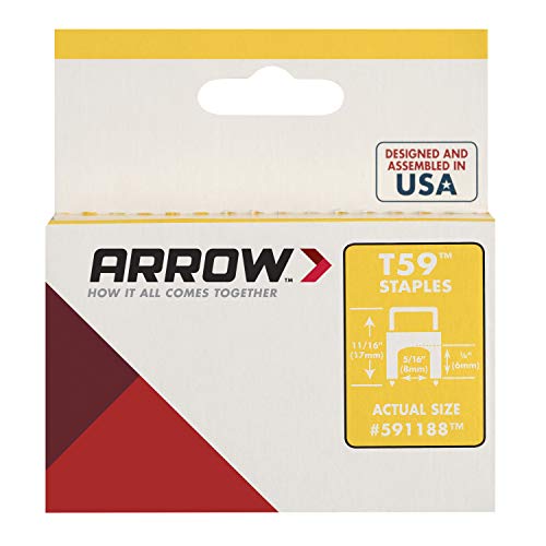 Arrow 591188 1/4-Inch by 5/16-Inch Clear Insulated Staples