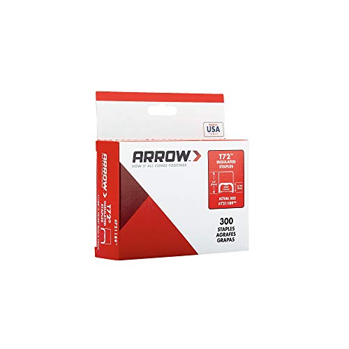 Arrow 721189 Genuine 1/2-Inch T72 Insulated Staple, 300-Pack