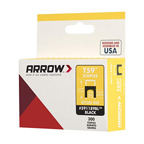 Arrow Black Fastener 591189BL 5/16-Inch T59 Insulated Staples, 300...