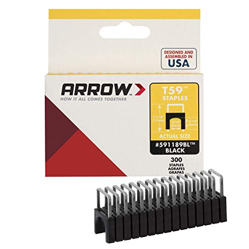 Arrow Black Fastener 591189BL 5/16-Inch T59 Insulated Staples, 300...