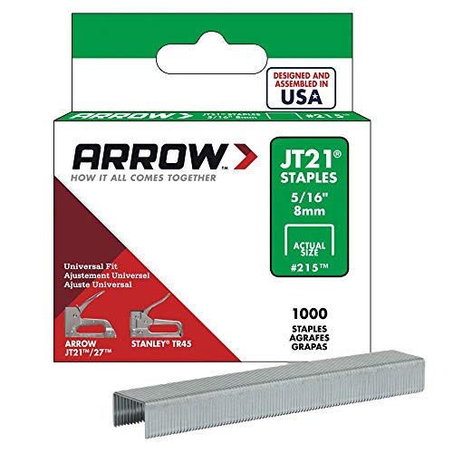 Arrow Fastener 215 Genuine JT21/T27 5/16-Inch Staples, 1,000-Pack