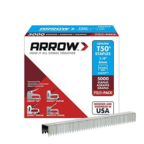 Arrow Fastener 504IP Genuine T50 1/4-Inch Staples, 5,000-Pack