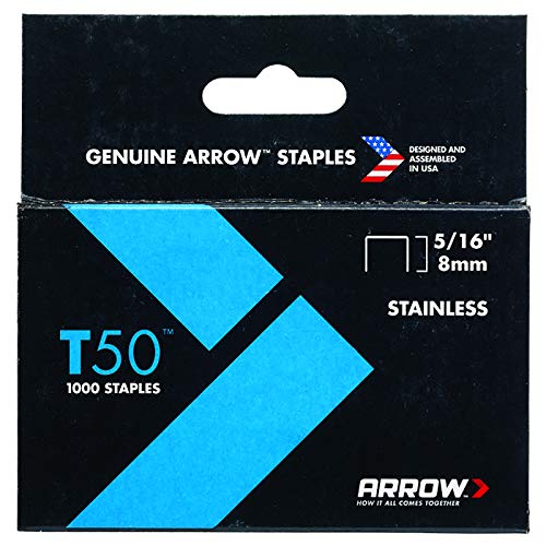 Arrow Fastener 505SS1 Genuine T50 5/16-Inch Stainless Staples, 1,0...