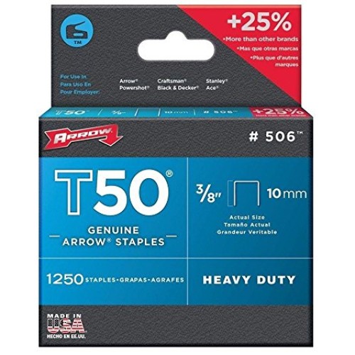 Arrow Fastener 50624SPTP 3/8 T50 Staples