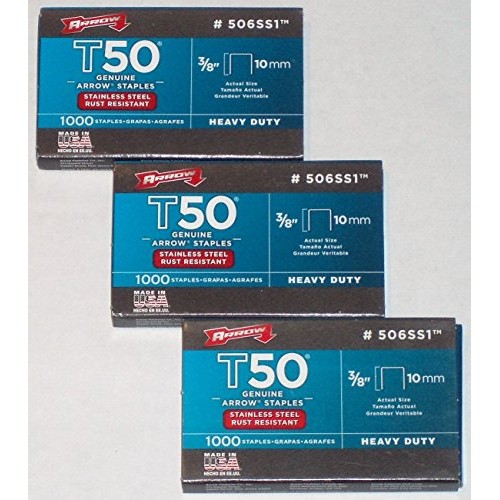 Arrow Fastener 506SS1 3/8 T50 Stainless Steel Staples