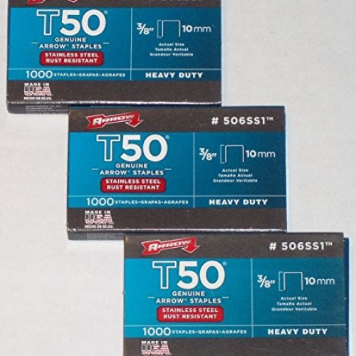 Arrow Fastener 506SS1 3/8 T50 Stainless Steel Staples