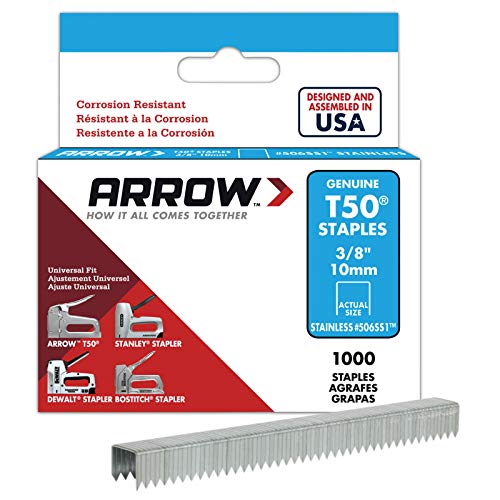 Arrow Fastener 506SS1 Genuine T50 Stainless Steel 3/8-Inch Staples...