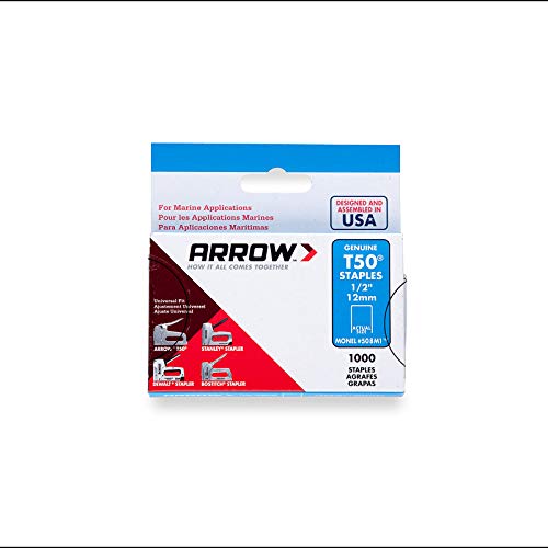 Arrow Fastener 508M1 Genuine T50 Monel Rustproof 1/2- Inch Staples...
