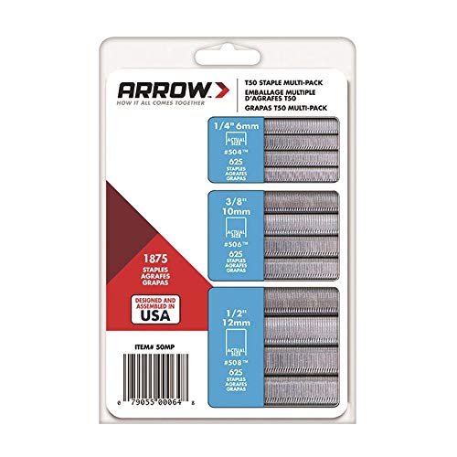 Arrow Fastener 50MP T50 Staple Multi-Pack, 1875-Pack