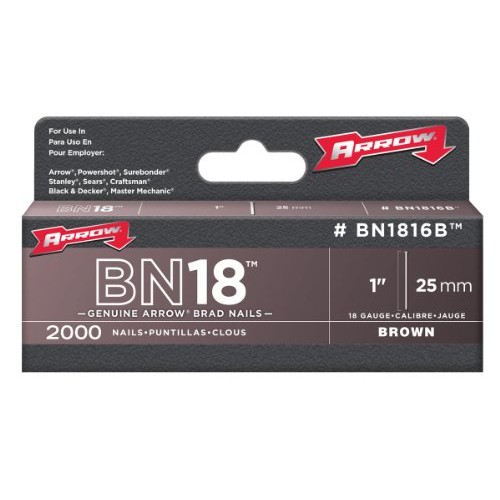Arrow Fastener BN1816B Genuine 1-Inch, 18-Gauge Brown Brads, 2,000...