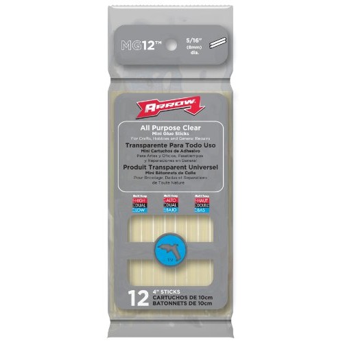 Arrow Fastener MG12 All Purpose 5/16 Mini Glue Sticks, 12-Pack