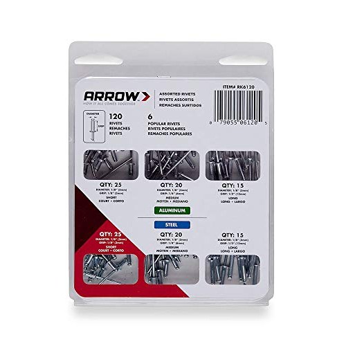 Arrow Fastener RK6120 Rivet Assortment Kit, 120-Pack