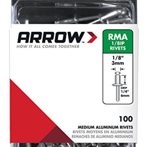 Arrow Fastener RMA1/8IP Medium Aluminum 1/8-Inch Rivets, 100-Pack