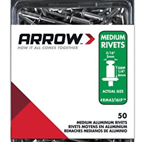Arrow Fastener RMA3/16IP Medium Aluminum 3/16-Inch Rivets, 50-Pack
