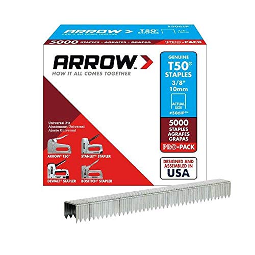 Arrow Fastener T50 506IP 3/8 Flat Crown Heavy Duty Steel Staples ...