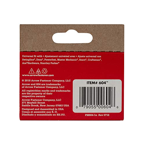 Arrow 60430 Fastener 604 Wide Crown Swingline Heavy Duty 1/4-Inch ...
