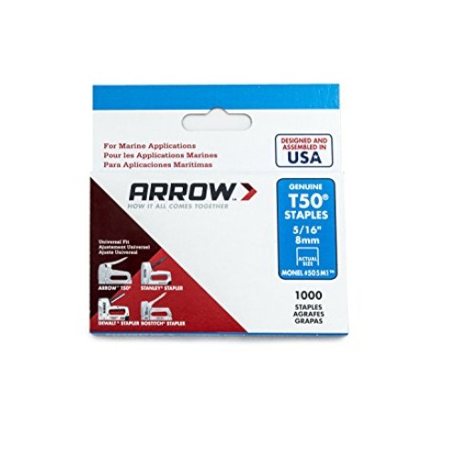 Arrow Fastener 505M1 Monel Genuine T50 Rustproof Staples, 5/16-Inch
