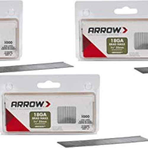 Arrow Fastener BN1820CS 1-1/4-Inch Brad Nails, 18-Gauge Pack of 3
