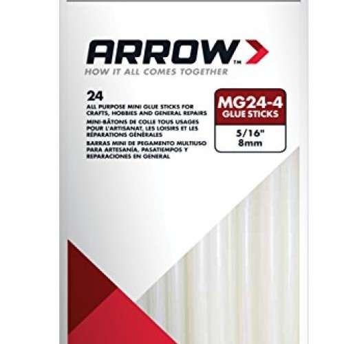 Arrow Fastener MG24-4 All Purpose Mini Glue Sticks, 4-Inch, 24-Pac...