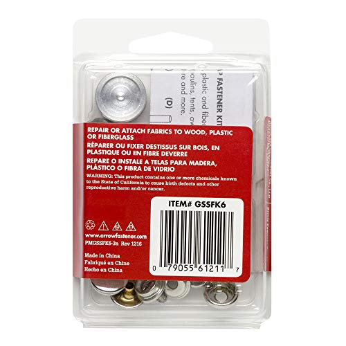 Arrow GSSFK6 Screw Snap Fastener Kit Set of 6