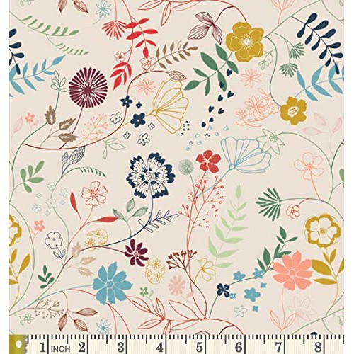 Modern Colorful Floral Quilting Fabric | Maureen Cracknell | Fabri...