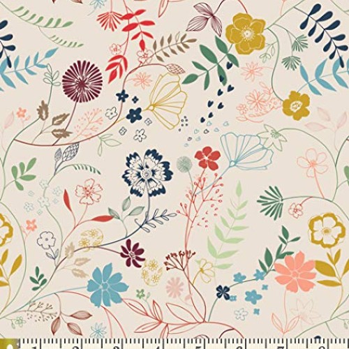 Modern Colorful Floral Quilting Fabric | Maureen Cracknell | Fabri...