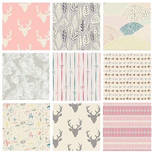 Pastel Woodland Quilt Bundle for Baby Girl | Pink and Gray Hello B...