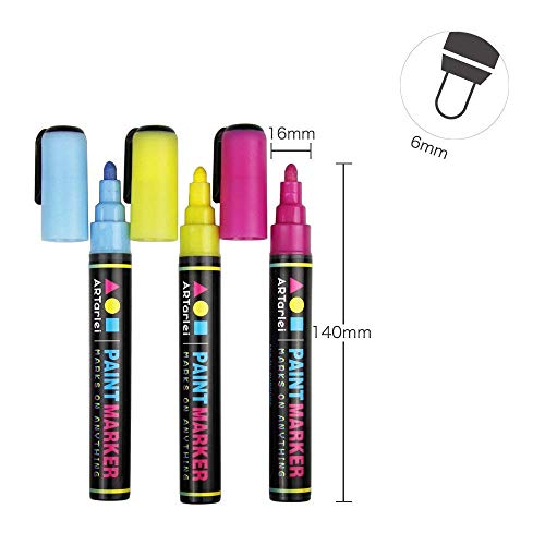 ARTarlei Permanent Paint Markers | Medium Point,Safe to Kids, 12 V...