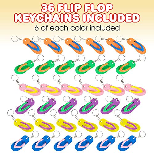 ArtCreativity Flip Flop Keychains, Set of 36, Fun Key Chains for B...