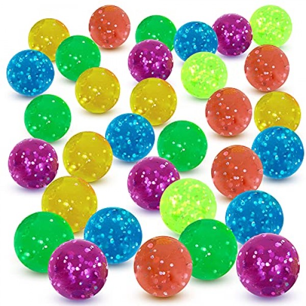 ArtCreativity High Bounce Glitter Balls for Kids, Set of 144 Bounc...