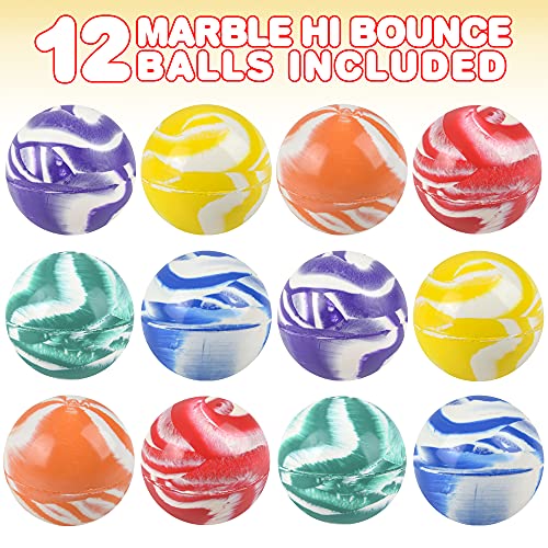 ArtCreativity Marble Bouncy Balls for Kids, Set of 12 Bouncing Bal...
