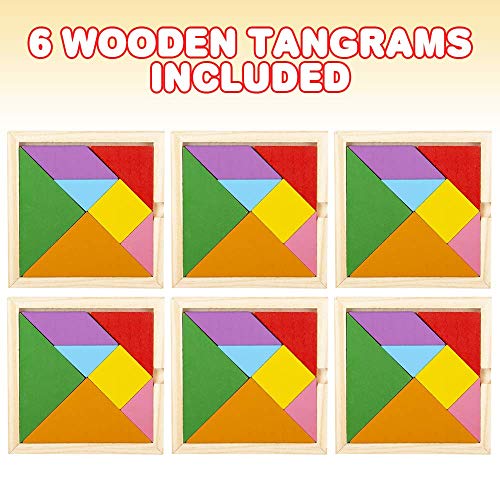 ArtCreativity Wooden Tangram Puzzles for Kids, Set of 6, Wood Tang...