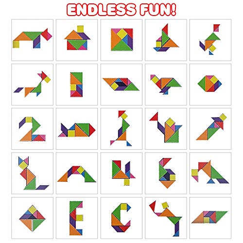 ArtCreativity Wooden Tangram Puzzles for Kids, Set of 6, Wood Tang...