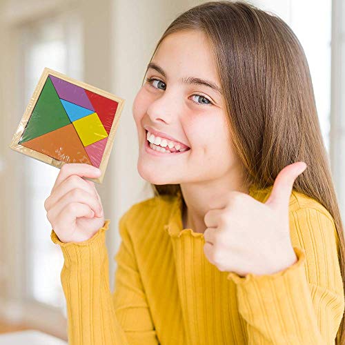 ArtCreativity Wooden Tangram Puzzles for Kids, Set of 6, Wood Tang...