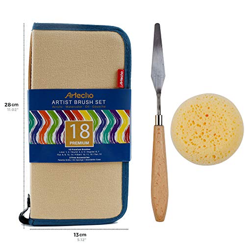 Artecho Art Paint Brushes Set for for Watercolor, Acrylic, Oil 15 ...