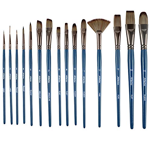 Artecho Art Paint Brushes Set for for Watercolor, Acrylic, Oil 15 ...
