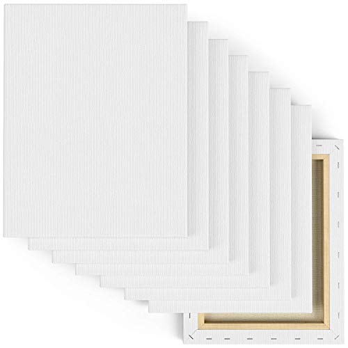 Arteza 11x14 Professional Stretched White Blank Canvas, Bulk Pack...
