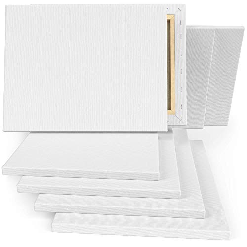 Arteza 11x14 Professional Stretched White Blank Canvas, Bulk Pack...