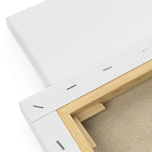 Arteza 12x12” Premium Stretched Canvas, Bulk Pack of 8, Primed, 10...