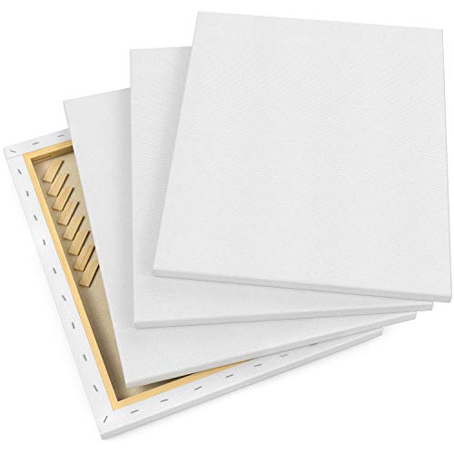 Arteza 16x20 Premium Stretched Canvas, Bulk Pack of 6, Primed, 10...