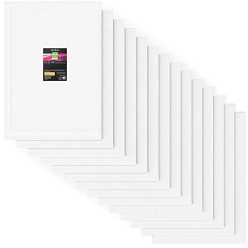 Arteza 16x20 White Blank Canvas Panels, Bulk Pack of 14, Primed, ...