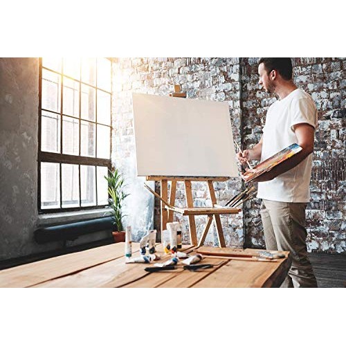 Arteza 24x30 Stretched White Blank Canvas, Bulk Pack of 6, Primed...