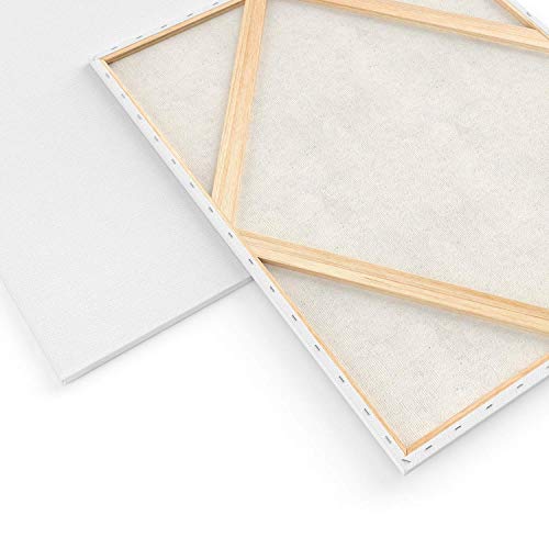 Arteza 24x30 Stretched White Blank Canvas, Bulk Pack of 6, Primed...