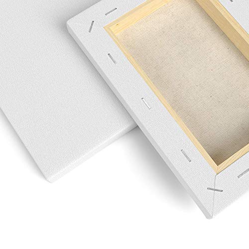 Arteza 5x7 Stretched White Blank Canvas, Bulk Pack of 12, Prim...
