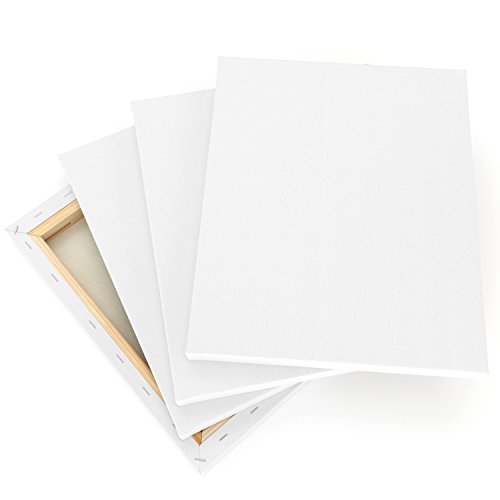Arteza 8x10 Stretched White Blank Canvas, Bulk Pack of 12, Pri...