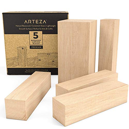 ARTEZA Basswood Carving Blocks for Carving, Crafting and Whittling...