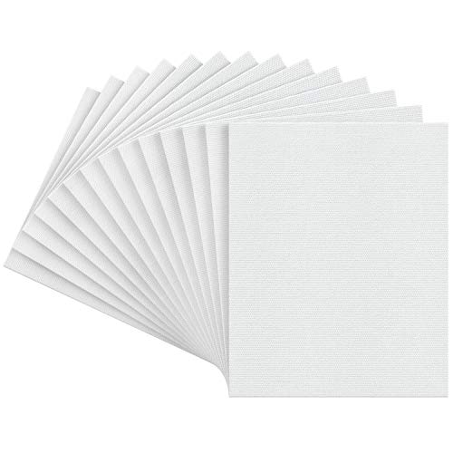 Arteza Canvas Panels 8x10 Inch, White Blank Pack of 14, 100% Cotto...