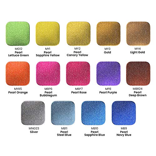 Arteza Metallic Fabric Paint, 60 ml Bottles, Set of 14 Permanent C...