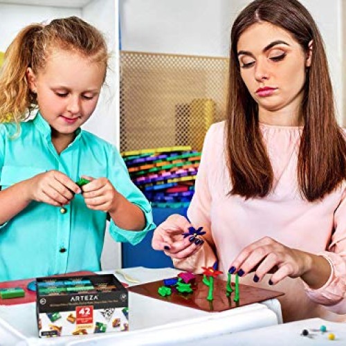 Arteza Polymer Clay Kit, Oven Bake, 42 Unique Colors, 5 Modeling T...